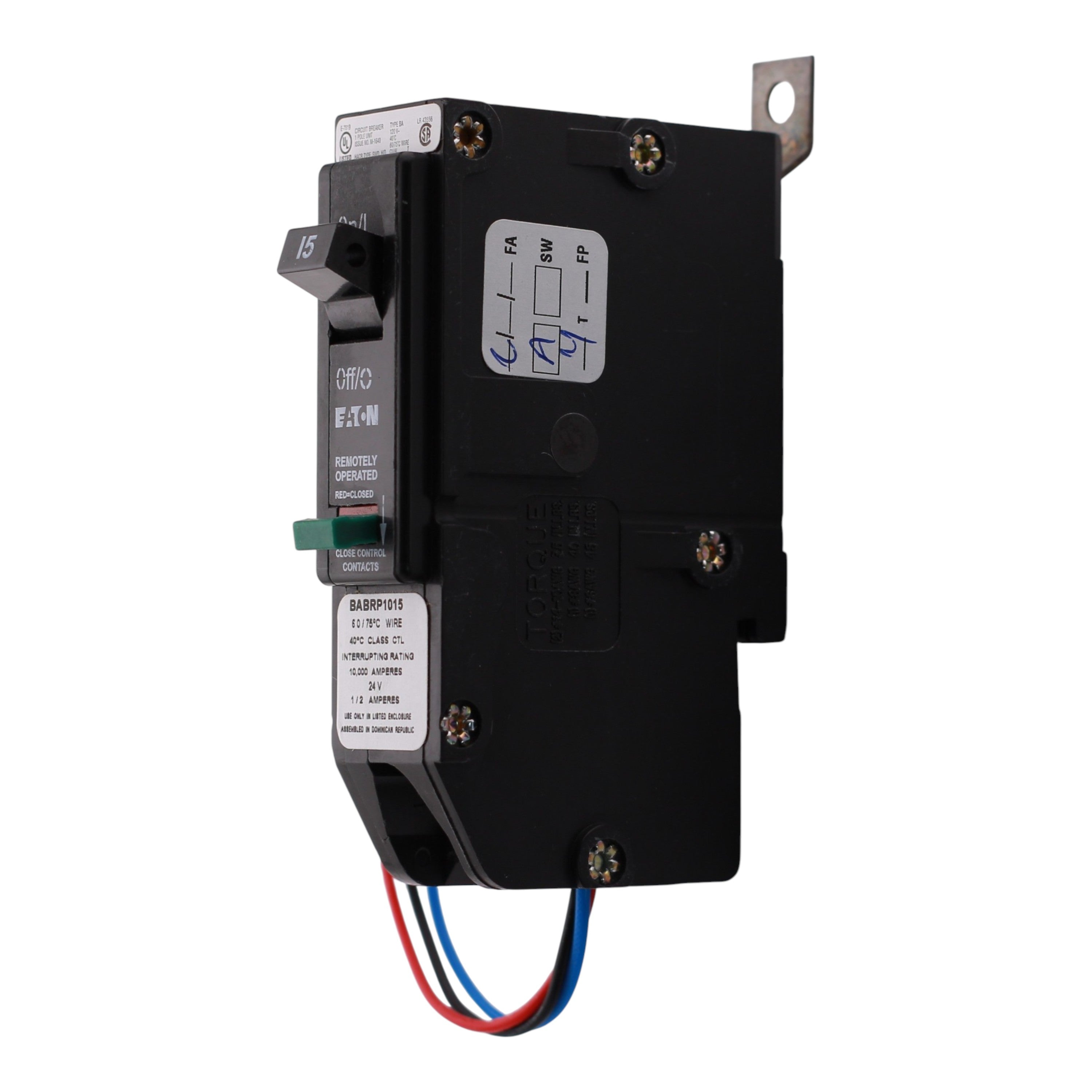 Eaton BAB, BABRP1015, 15A, 1P, 120V, Remotely Operated, Bolt-On, Circuit Breaker - Image 2