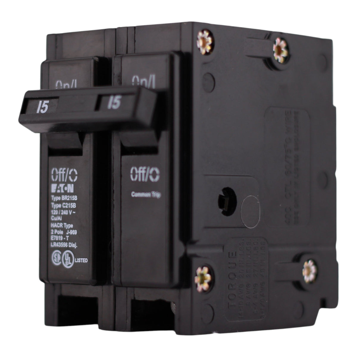 Eaton BR, BR215B, 15A, 2P, 120/240V, Thermal Magnetic, Circuit Breaker - Image 2