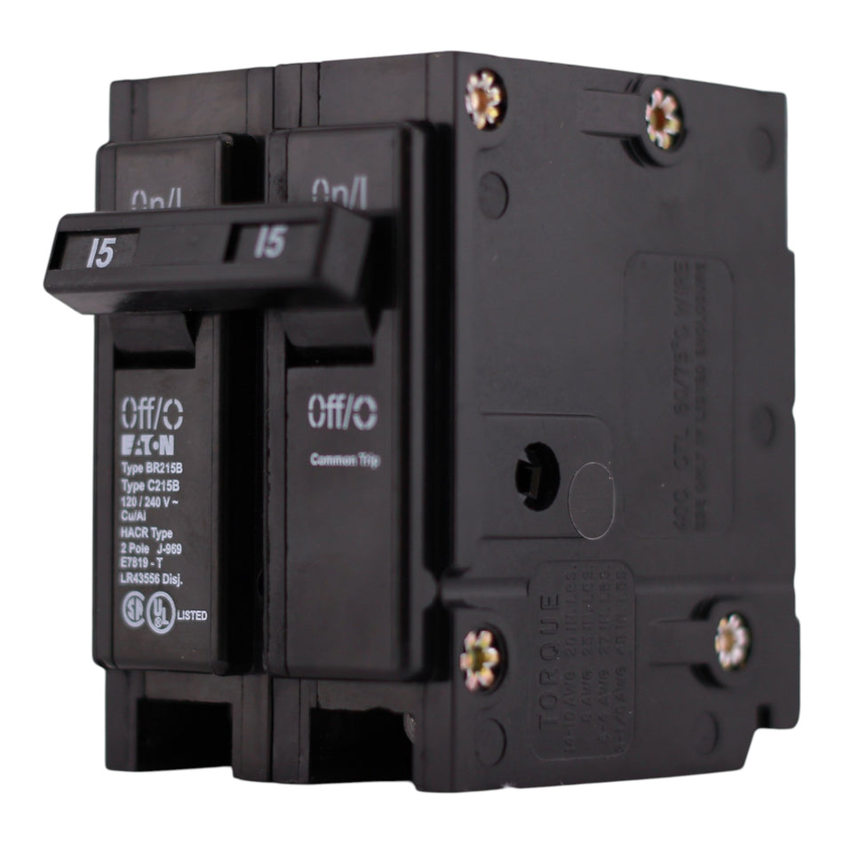 Eaton BR, BR215B, 15A, 2P, 120/240V, Thermal Magnetic, Circuit Breaker - Image 2