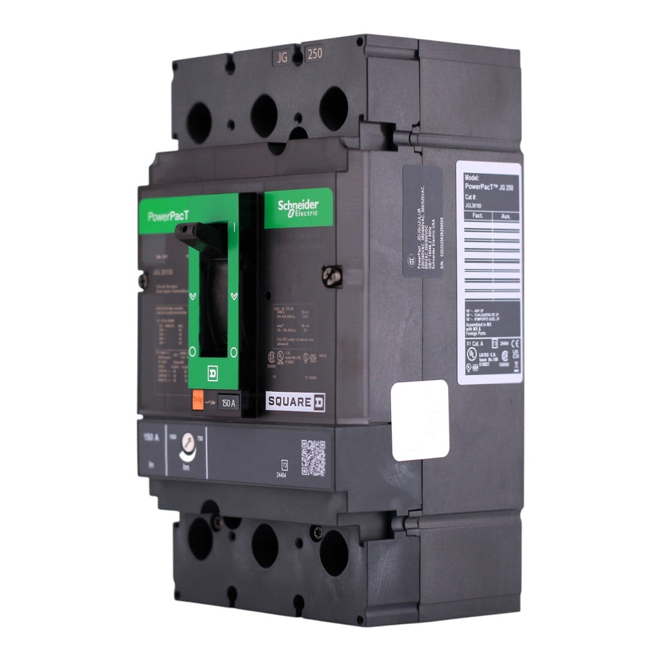 Square D PowerPacT J, JGL36150, 150A, 3P, 600V, 18kA, Lug-Lug, Circuit Breaker - Image 2