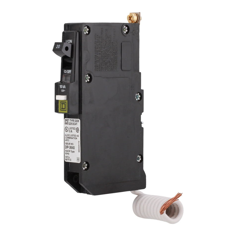 Square D QO QOB120CAFI 20A 1P 120V AFCI Pigtail Neutral Circuit Breaker - Image 2