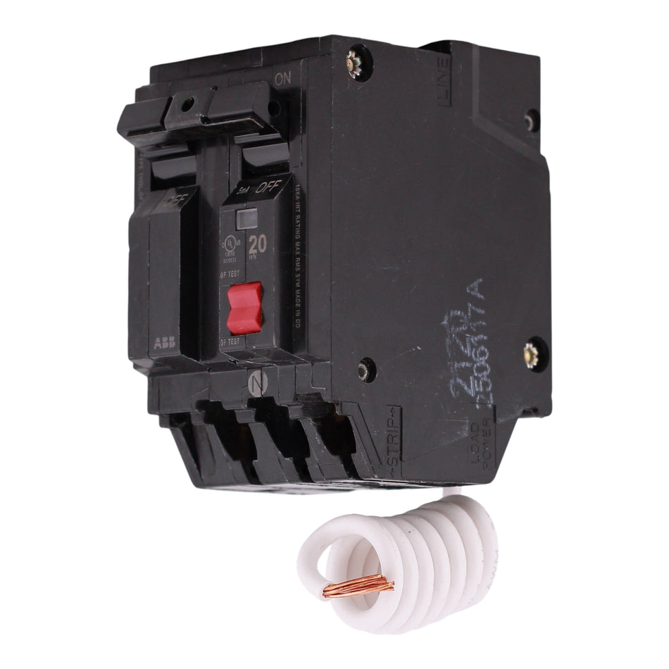 ABB Q-Line, THQL2120GFT, 20A, 2P, 120/240V, GFCI, Pigtail Neutral, Circuit Breaker - Image 2