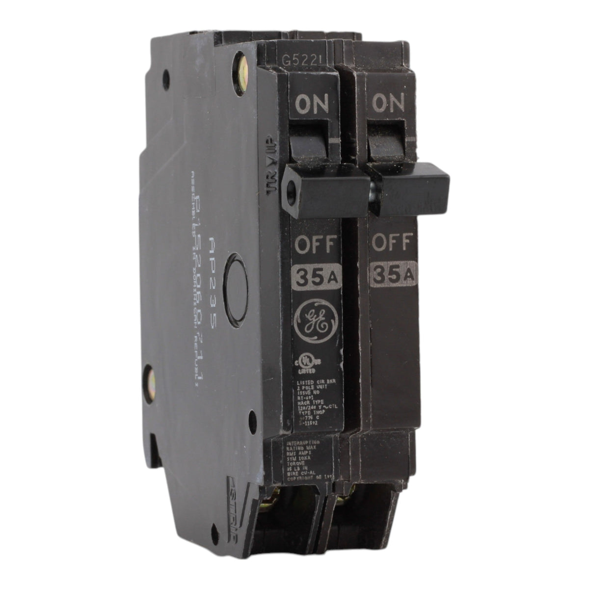 GE THQP235 35A 2P 120/240V Q-Line Thin Plug-In Circuit Breaker