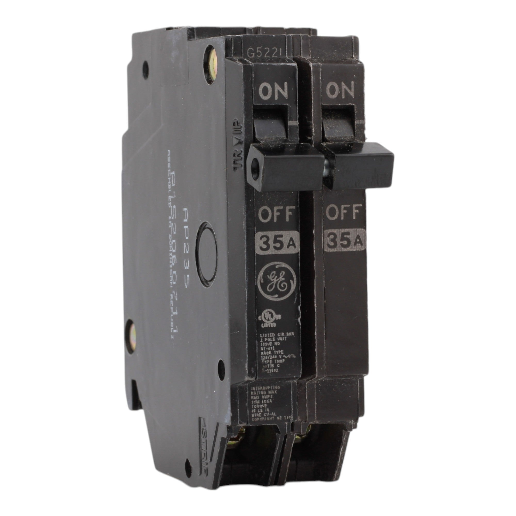 GE THQP235 35A 2P 120/240V Q-Line Thin Plug-In Circuit Breaker
