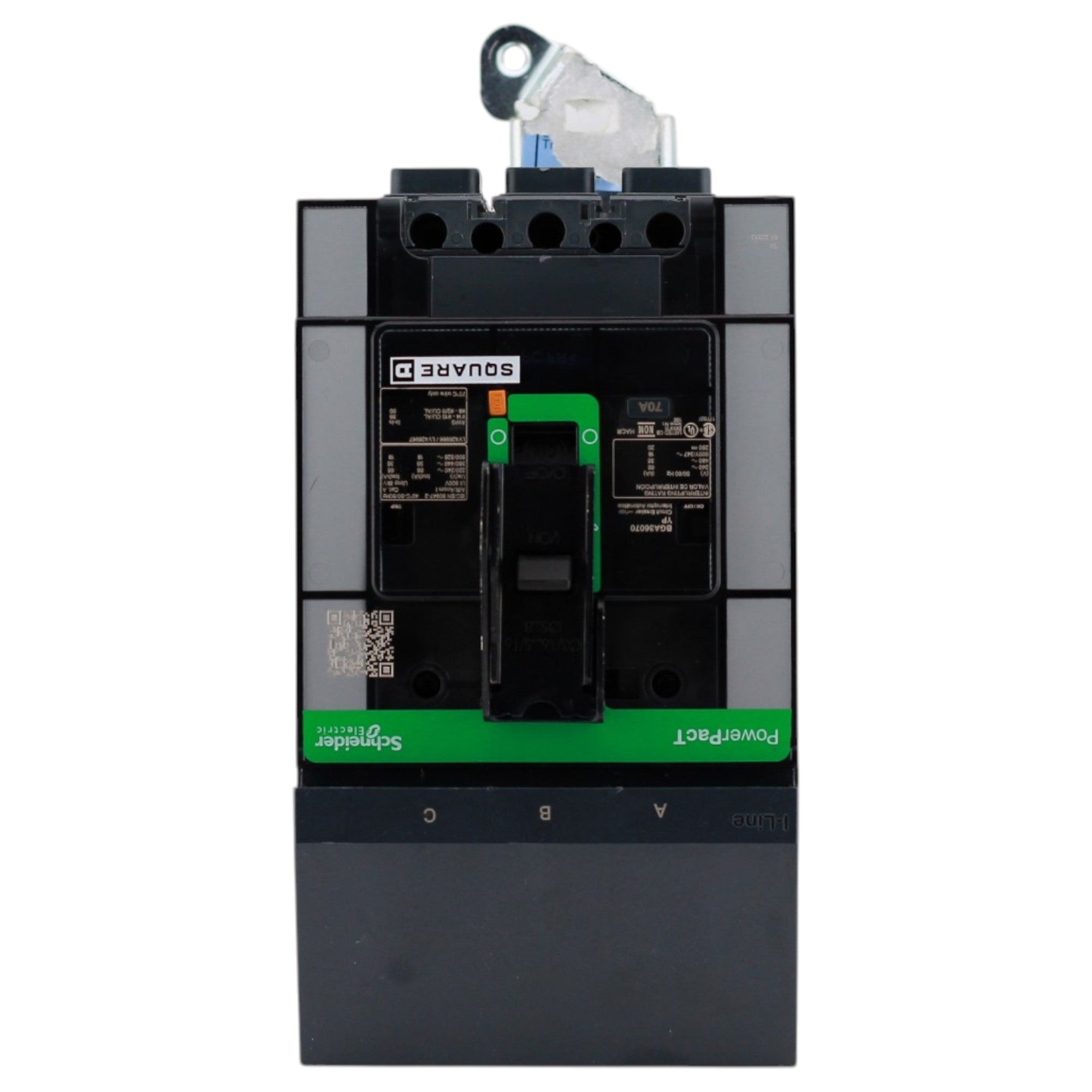 Square D PowerPacT B, BGA36070, 70A, 3P, 600Y/347VAC, 18kA, I-Line, Thermal Magnetic, Circuit Breaker - Image 2