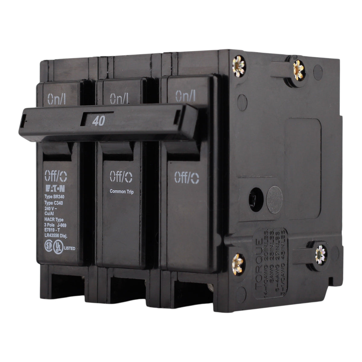 Eaton BR, BR340, 40A, 3P, 240V, Thermal Magnetic, Circuit Breaker - Image 2