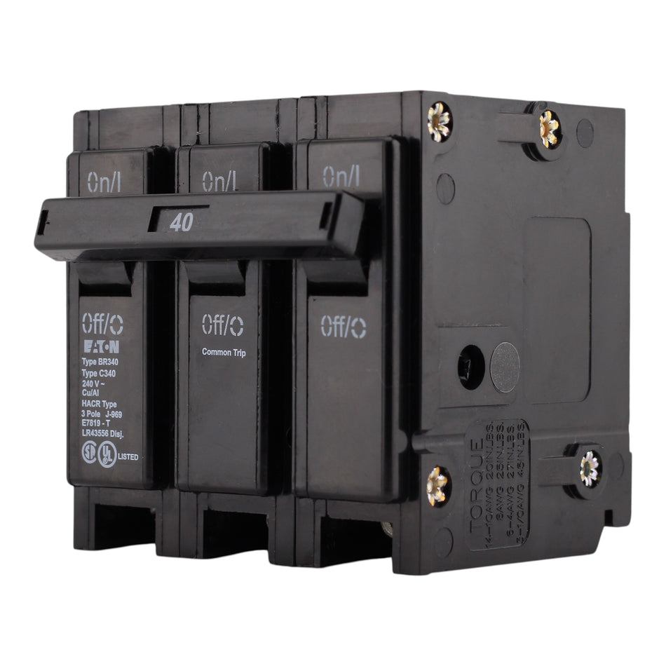 Eaton BR, BR340, 40A, 3P, 240V, Thermal Magnetic, Circuit Breaker - Image 2