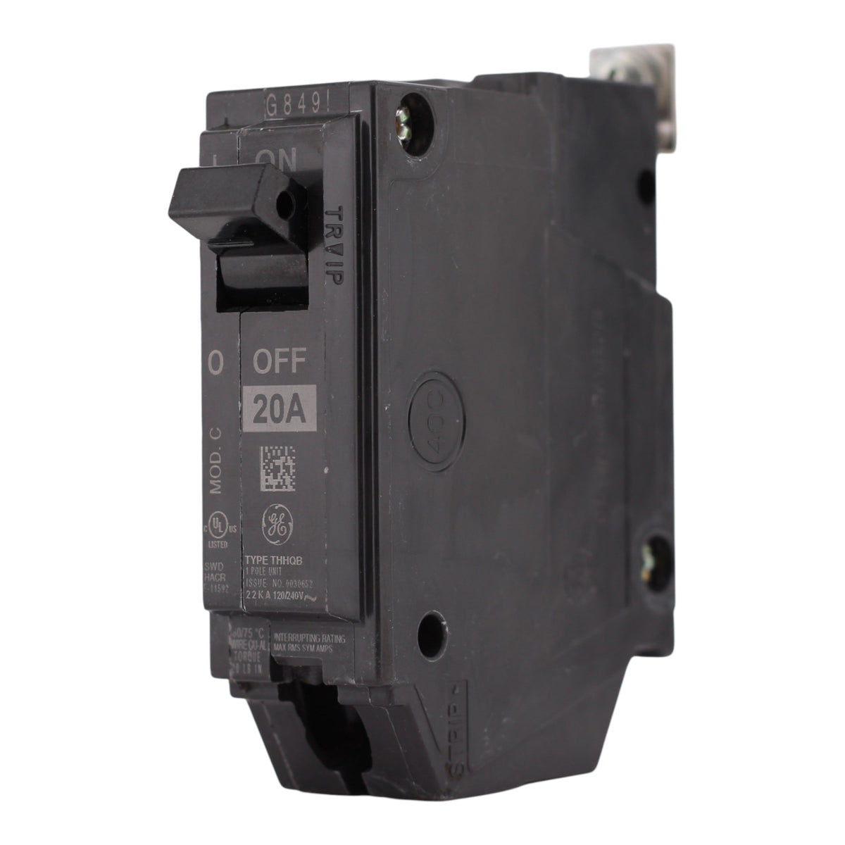 GE Q-Line, THHQB1120, 20A, 1P, 120/240V, Thermal Magnetic, Bolt-On, Circuit Breaker - Image 2