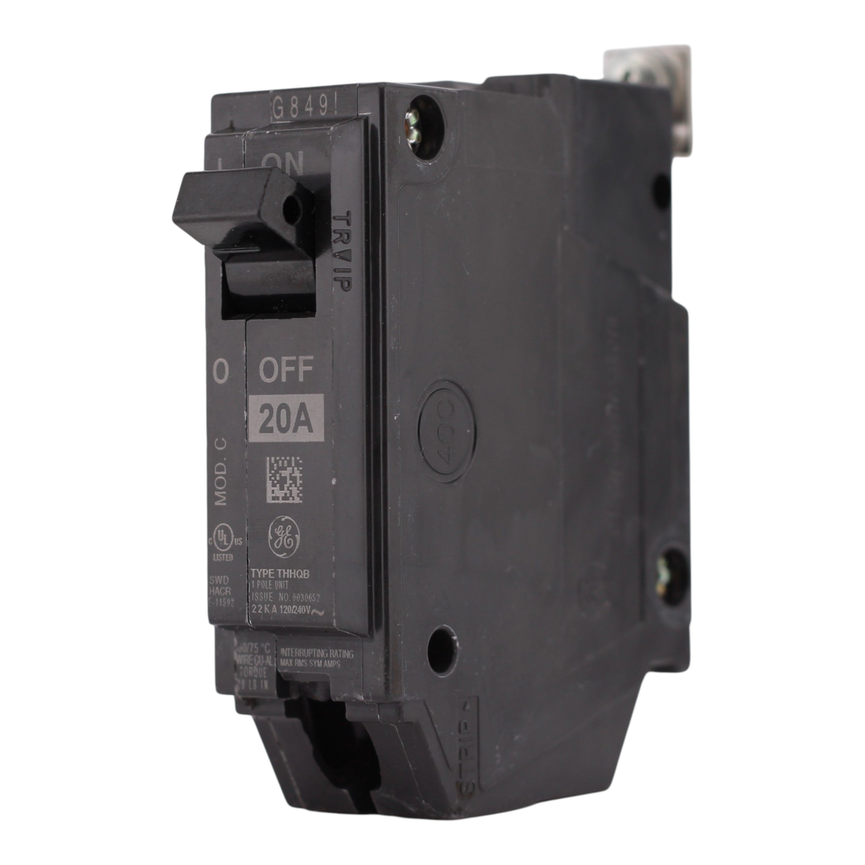 GE Q-Line, THHQB1120, 20A, 1P, 120/240V, Thermal Magnetic, Bolt-On, Circuit Breaker - Image 2