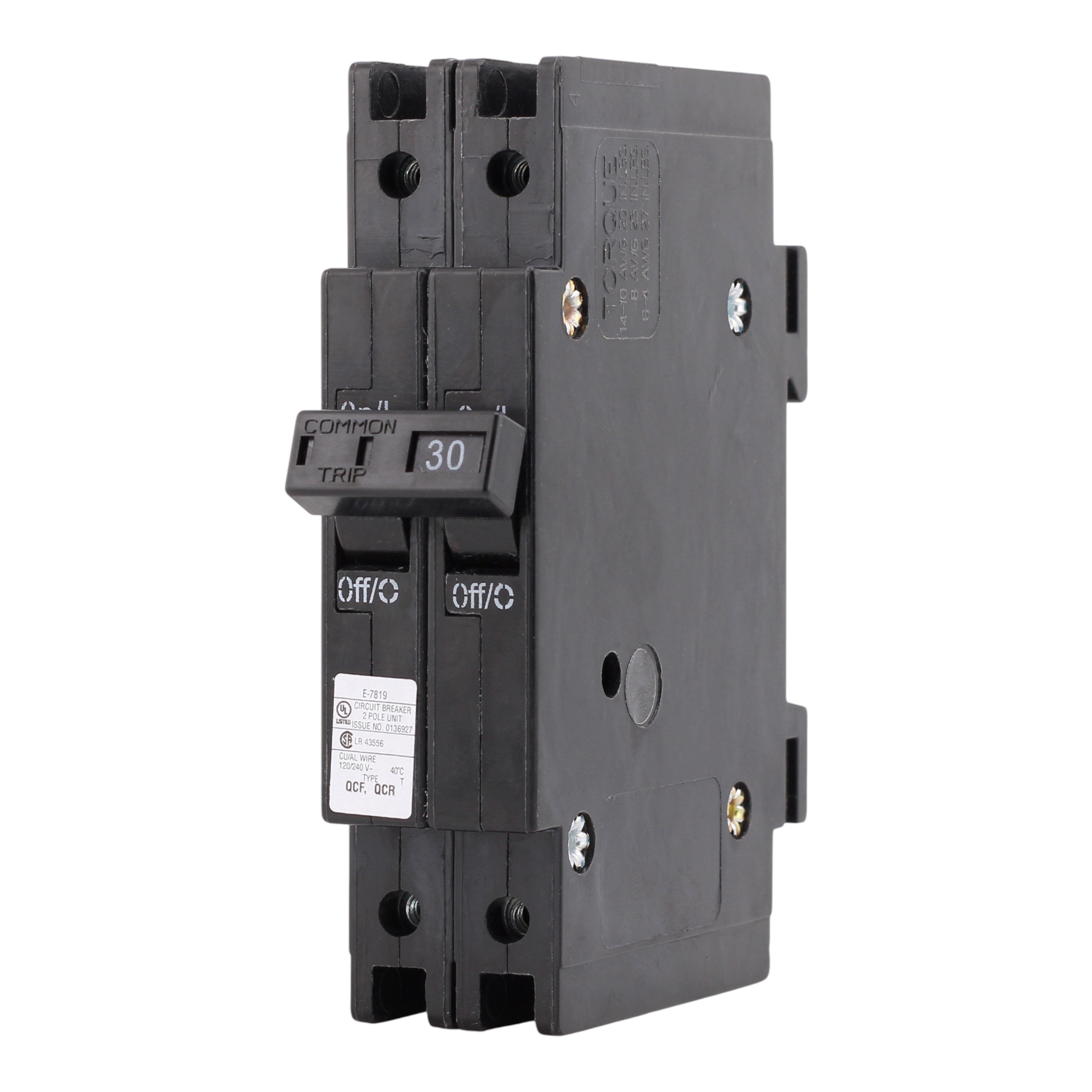Eaton Quicklag QCF2030 30A 2P 120/240V Thermal-Magnetic Cable-In/Cable-Out Circuit Breaker - Image 2