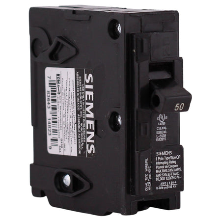 Siemens QP, Q150, 50A, 1P, 120V, Thermal Magnetic, Plug-In, Circuit Breaker