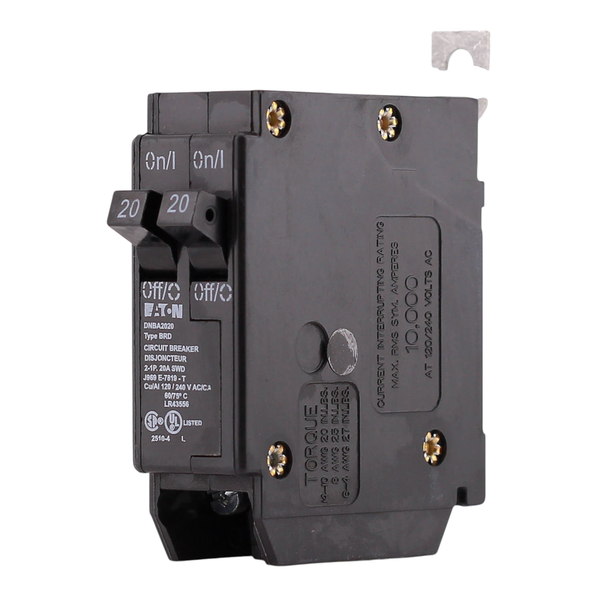 Eaton BAB/DNBA, DNBA2020, 20A, 2P, 120/240V, Thermal Magnetic, Bolt-On, Circuit Breaker - Image 2