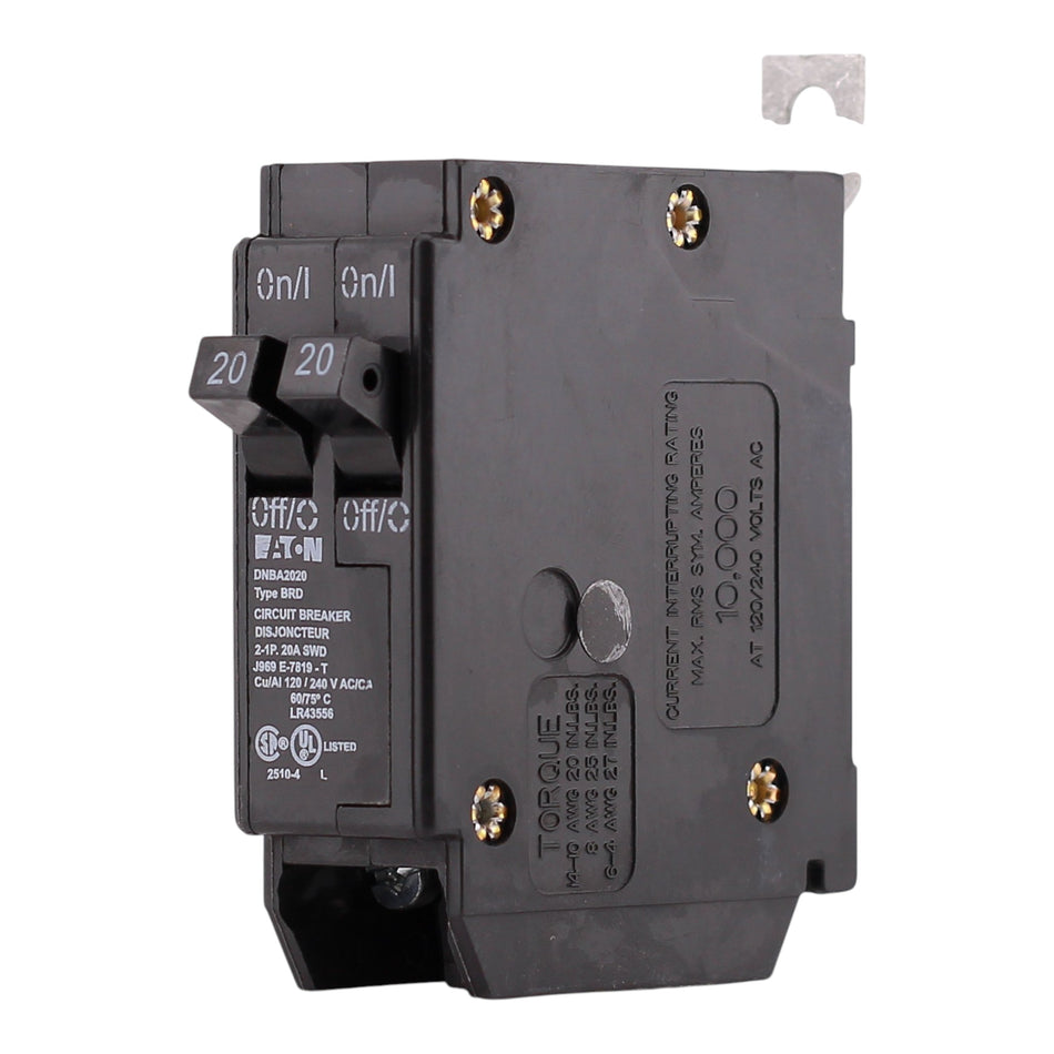 Eaton BAB/DNBA, DNBA2020, 20A, 2P, 120/240V, Thermal Magnetic, Bolt-On, Circuit Breaker - Image 2