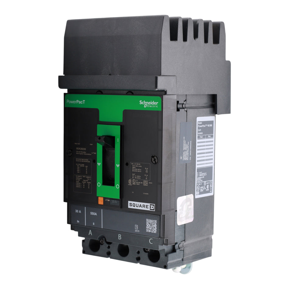 Schneider Electric PowerPacT HDA36030 30A 3P 600V Thermal-Magnetic I-Line Circuit Breaker - Image 2