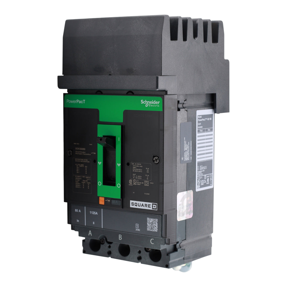 Square D PowerPacT HDA36080 80A 3P 600V Thermal-Magnetic I-Line Circuit Breaker - Image 2