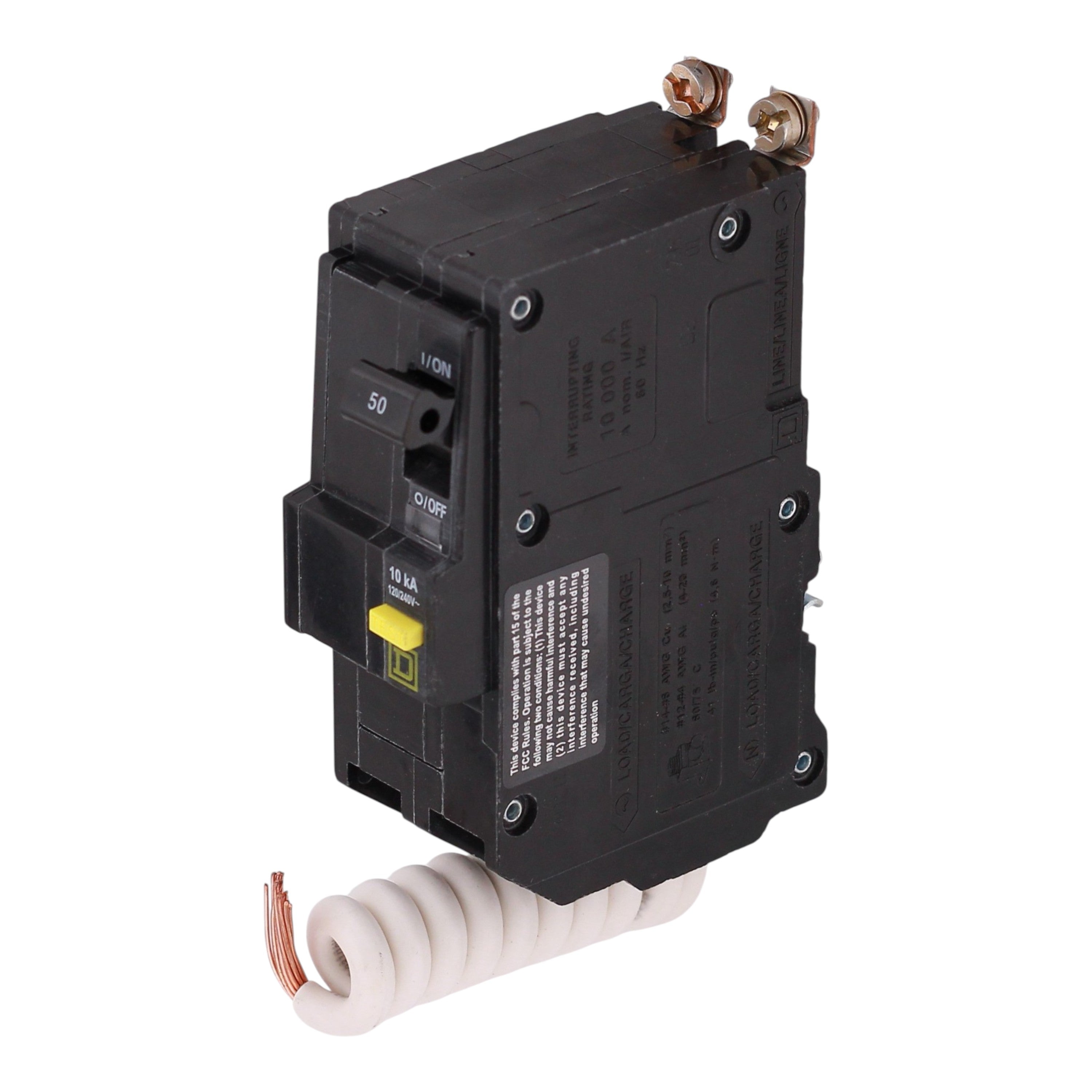 Square D QO, QOB250GFI, 50A, 2P, 120/240V, GFCI, Pigtail Neutral, Circuit Breaker - Image 2