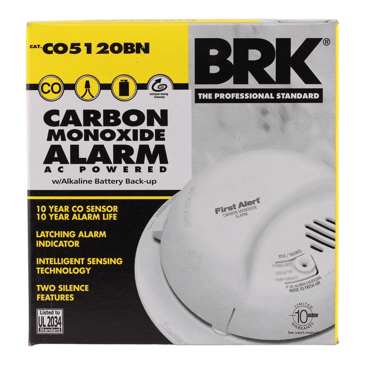 BRK CO5120BN, 120V AC/DC, Hardwired, Carbon Monoxide Alarm, 9V Battery Backup - Image 4