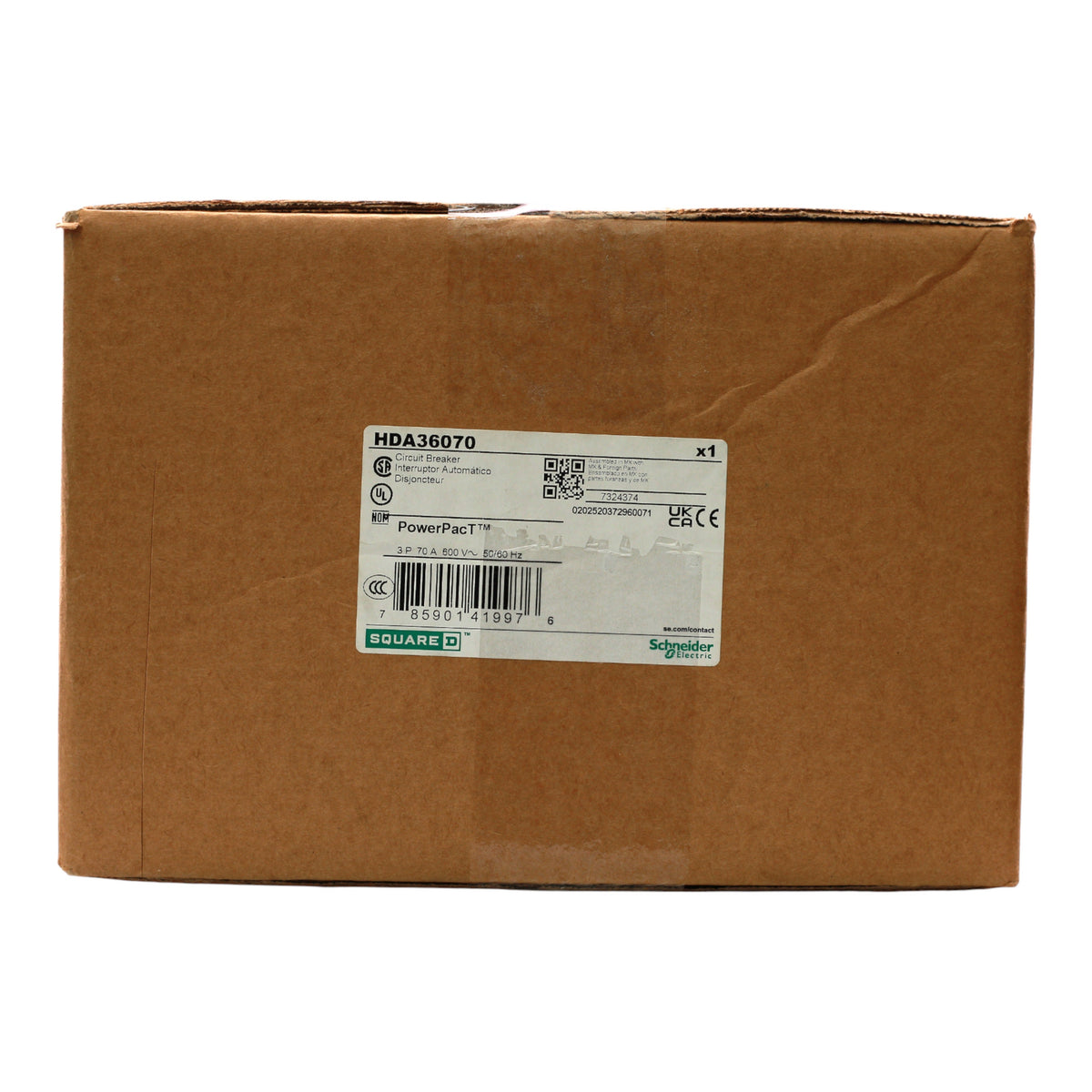 Square D HDA36070 Circuit breaker, PowerPacT H, 70A, 3 pole, 600VAC, 14kA, I-Line, thermal magnetic, 80%, ABC - Image 3