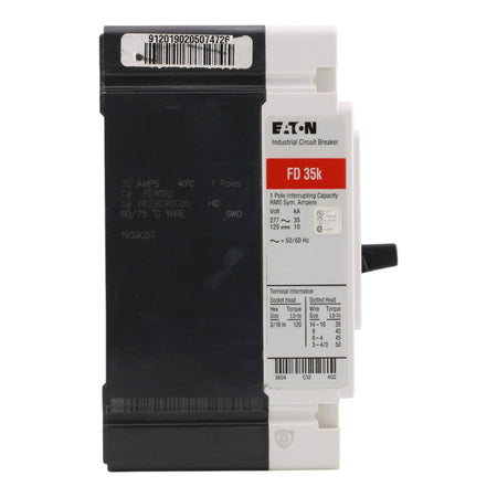 Eaton FD1020 20A 1P 347VAC/125VDC F-Frame Circuit Breaker - Image 3