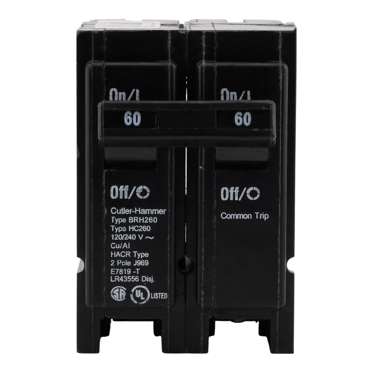 Eaton BR BRH260 60A 2P 120/240V Thermal Magnetic Plug-On Circuit Breaker - Image 4