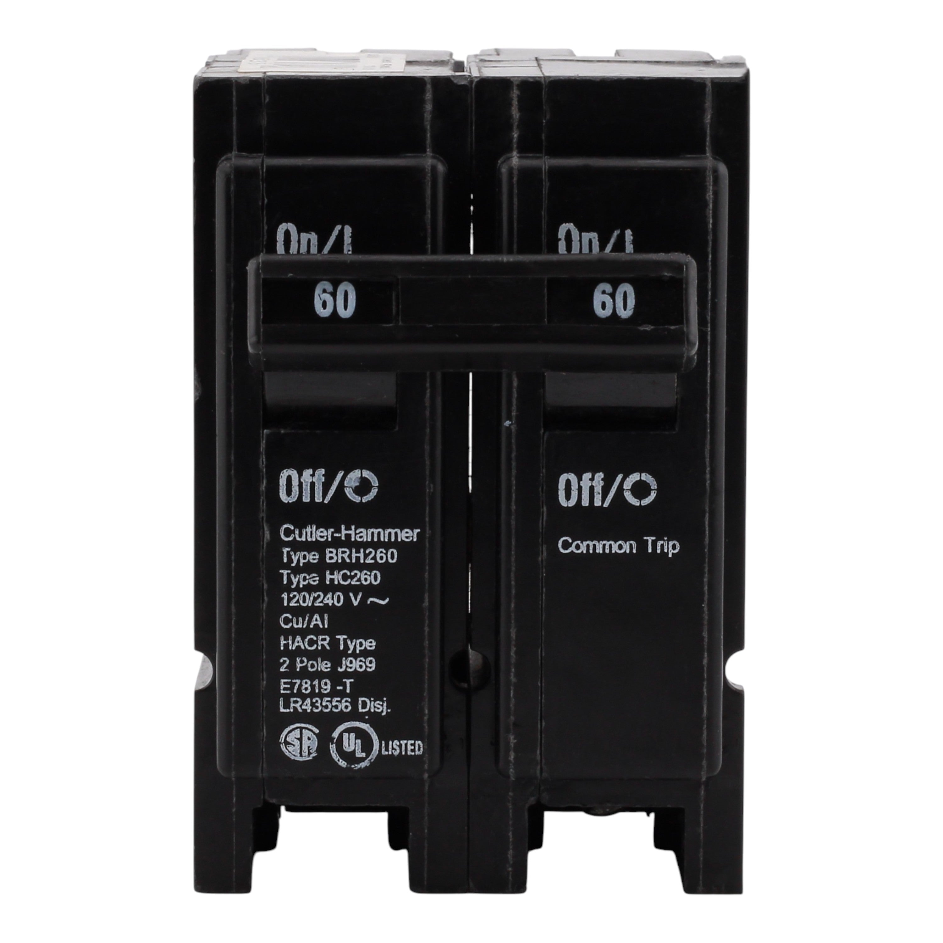 Eaton BR BRH260 60A 2P 120/240V Thermal Magnetic Plug-On Circuit Breaker - Image 4