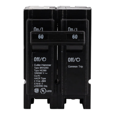 Eaton BR BRH260 60A 2P 120/240V Thermal Magnetic Plug-On Circuit Breaker - Image 4