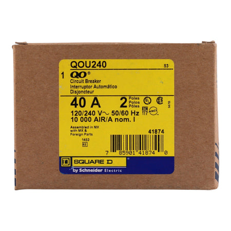 Square D QOU, QOU240, 40A, 2P, 120/240V, Unit Mount, Circuit Breaker - Image 3