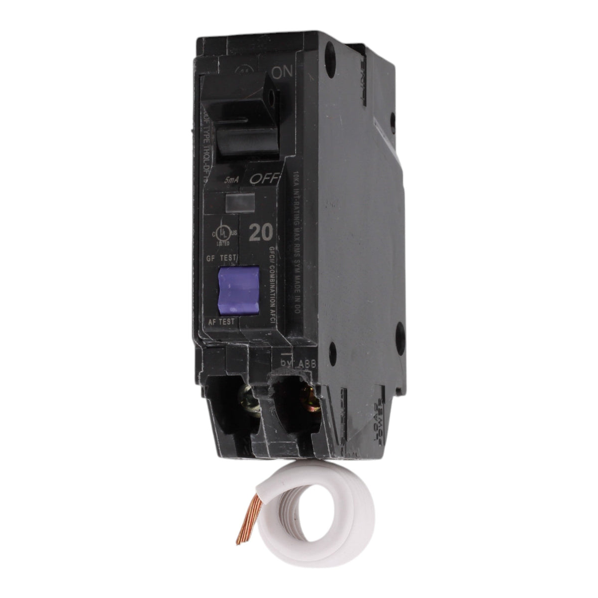 GE THQL1120DF 20 Amps 120 Volts Single Pole Dual Function AFCI/GFCI Circuit Breaker with Pigtail - Image 3