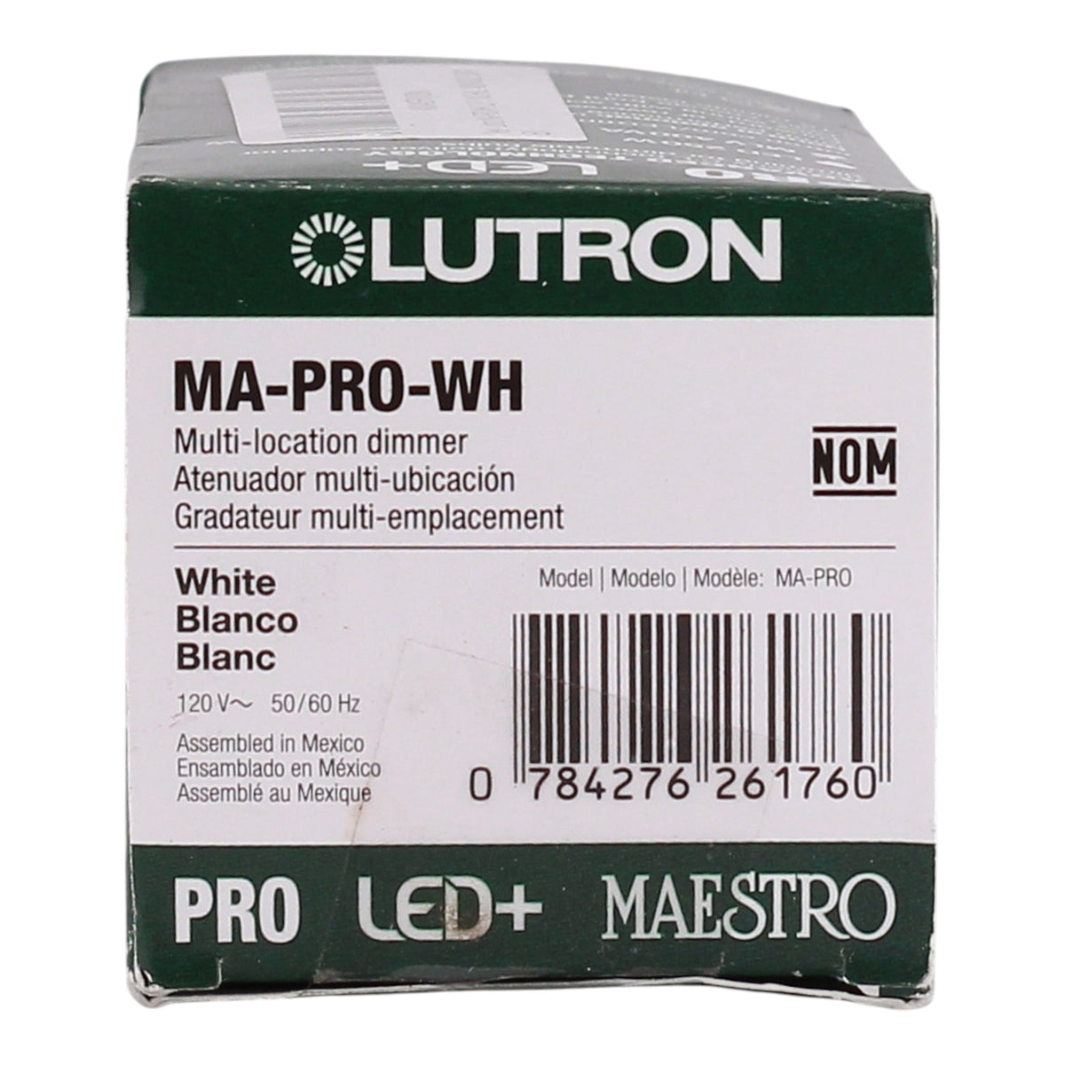 Lutron Maestro, MA-PRO-WH, 250W LED/500W Inc, 120V, Single Pole/Multi-Location, PRO LED+ Phase-Selectable Dimmer, White - Image 3