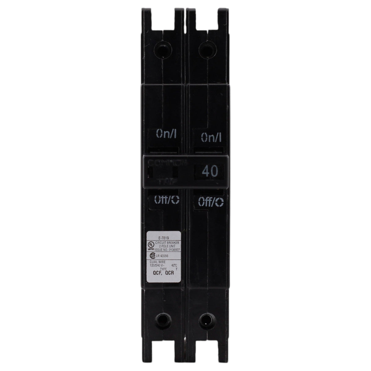 Eaton QCF, QCF2040, 40A, 2P, 120/240V, Thermal Magnetic, Circuit Breaker - Image 2