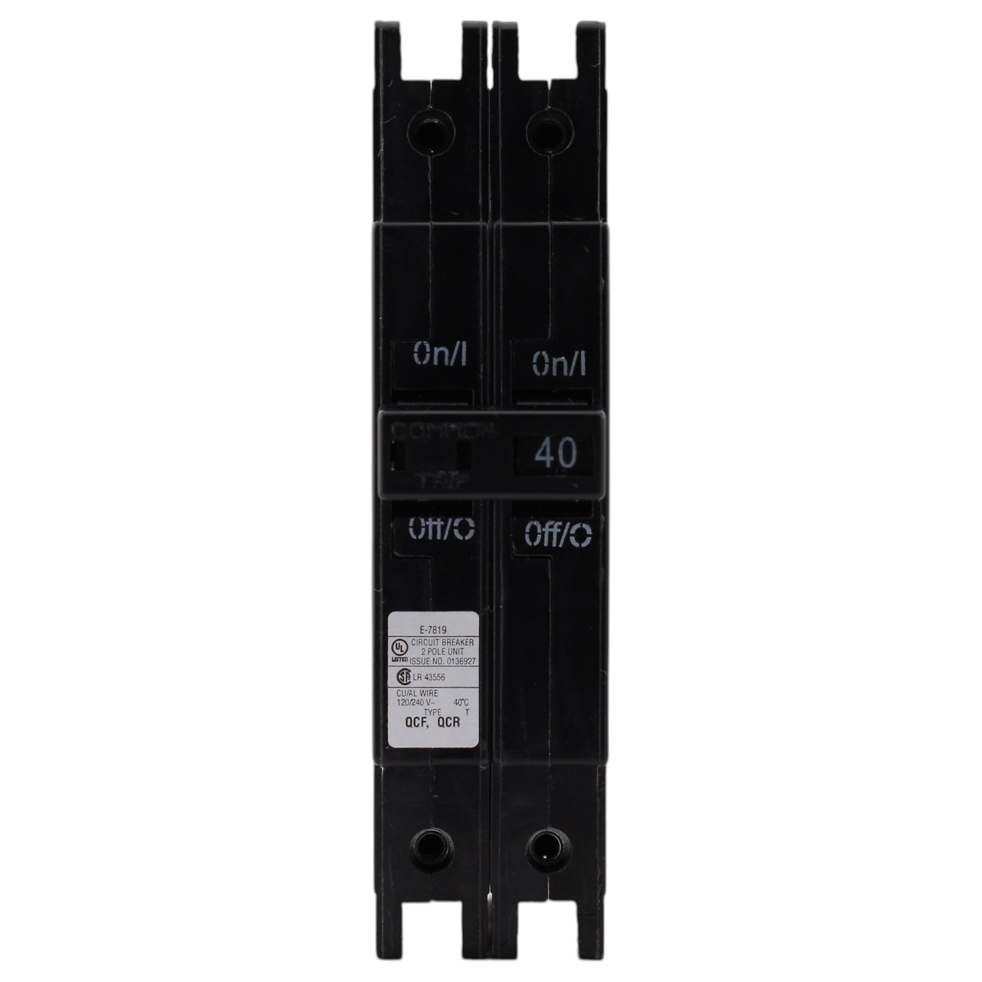 Eaton QCF, QCF2040, 40A, 2P, 120/240V, Thermal Magnetic, Circuit Breaker - Image 2