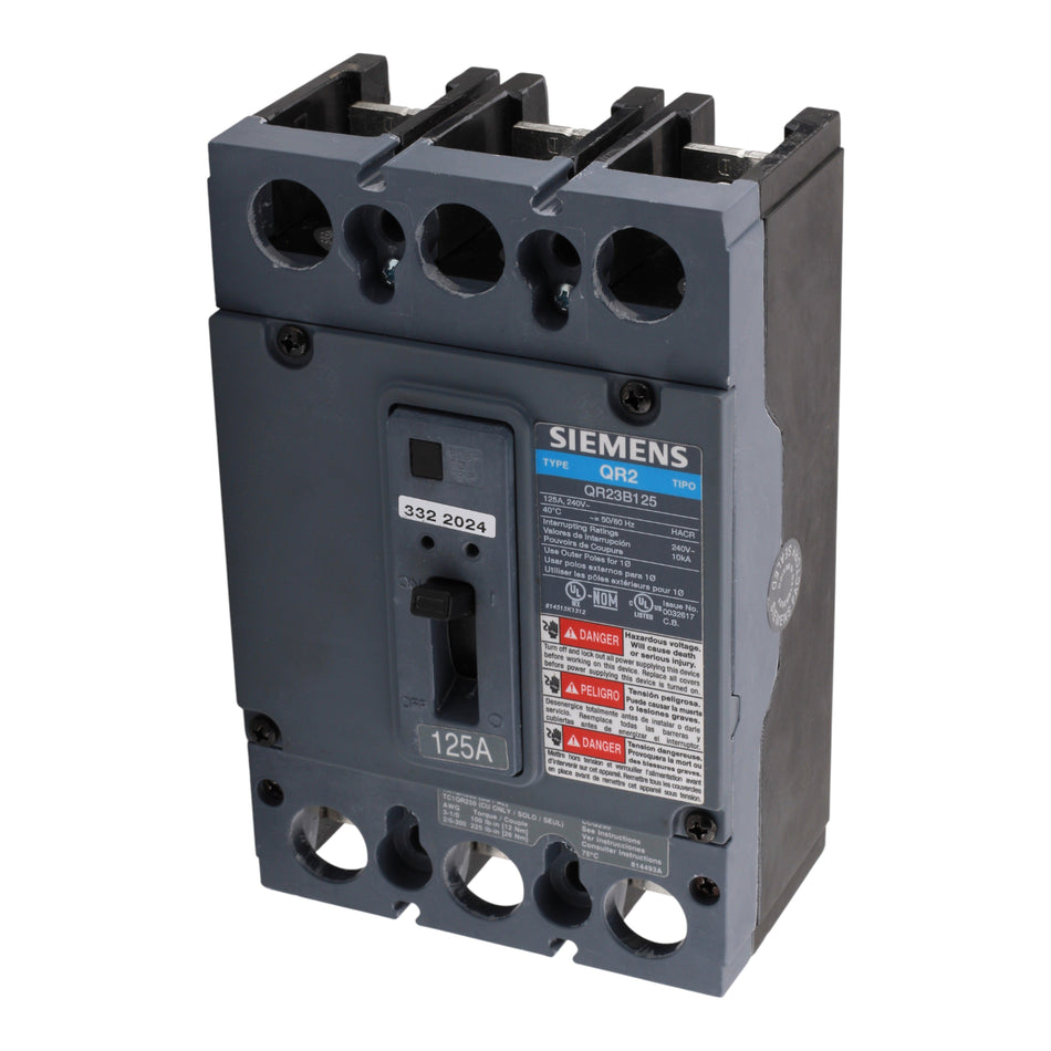 Siemens QR23B125 125A 3P 240V Thermal-Magnetic Circuit Breaker - Image 2