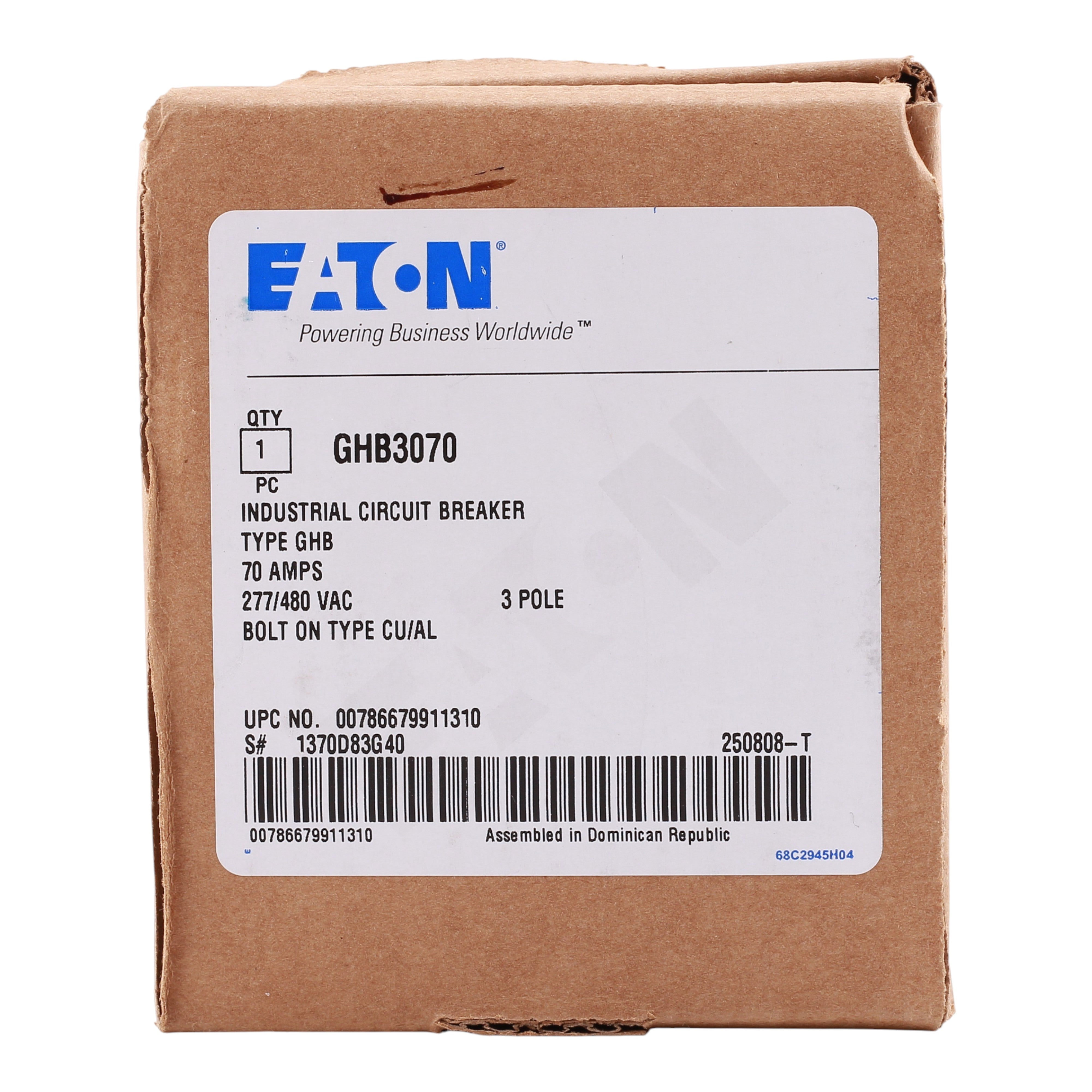 Eaton Series C GHB3070 70A 3P 480Y/277V Molded Case Circuit Breaker - Image 2