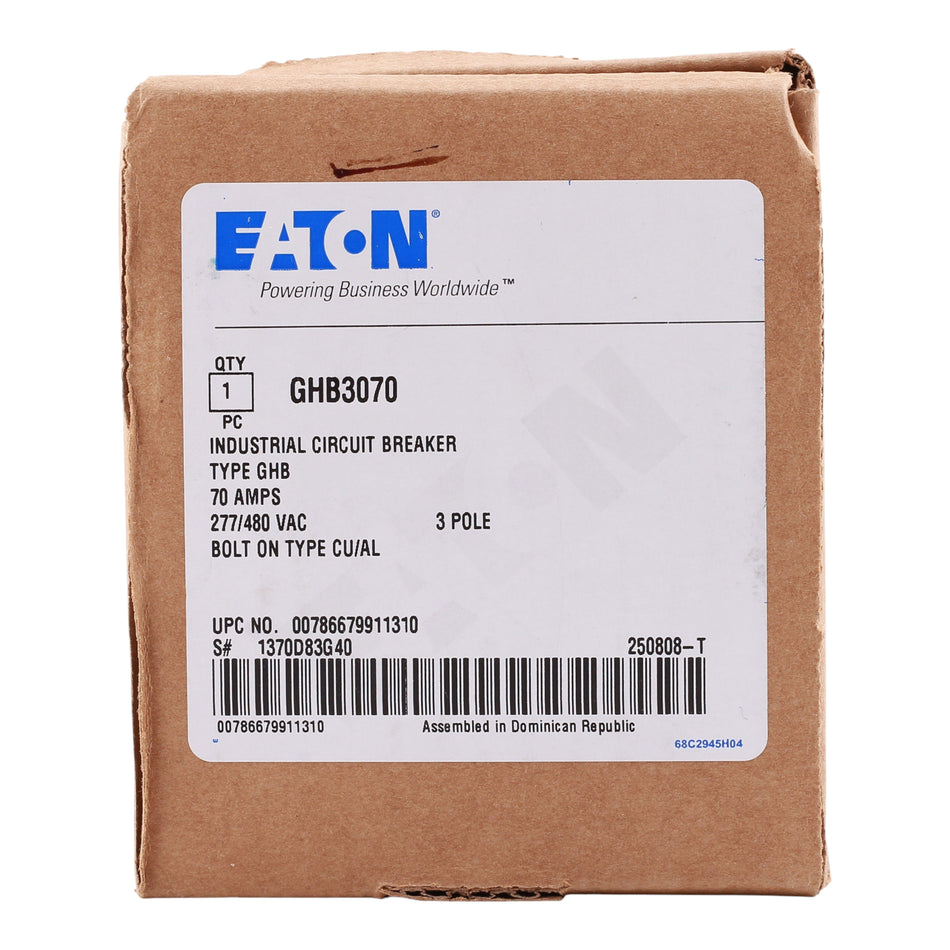 Eaton Series C GHB3070 70A 3P 480Y/277V Molded Case Circuit Breaker - Image 2