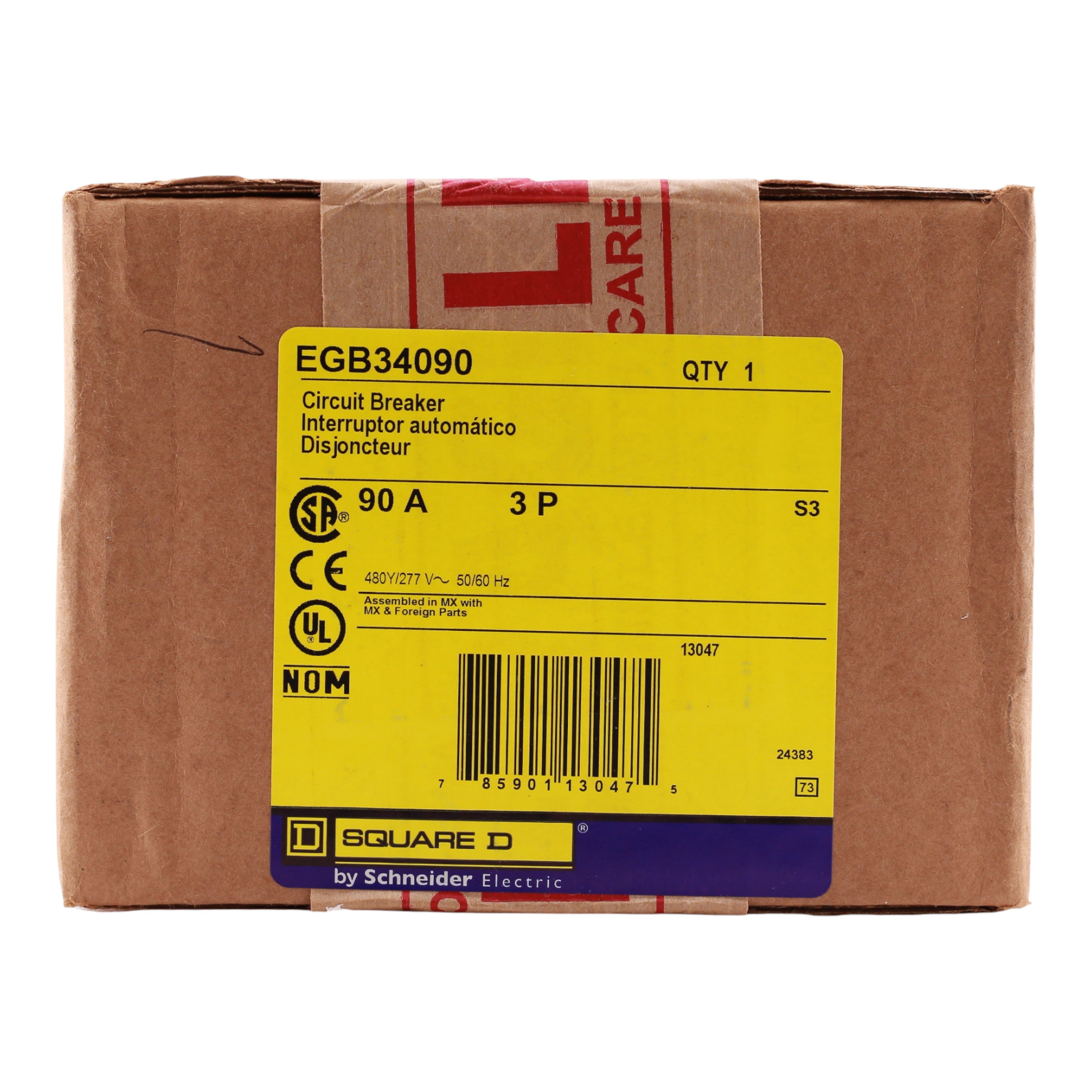 Square D E-Frame, EGB34090, 90A, 3P, 480Y/277V, Bolt-On Circuit Breaker - Image 3