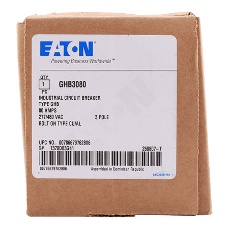 Eaton Series C GHB3080 80A 3P 480Y/277V Molded Case Circuit Breaker - Image 3