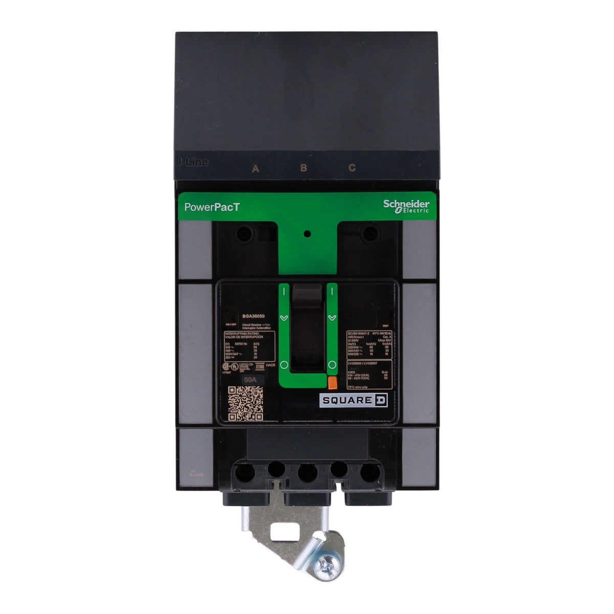 Square D PowerPacT B, BGA36050, 50A, 3P, 600Y/347VAC, 18kA, I-Line, Thermal Magnetic, Circuit Breaker - Image 4