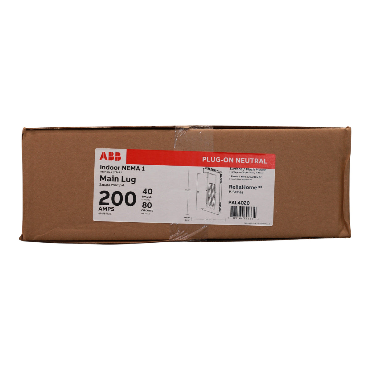 ABB ReliaHome PAL4020 200A 40 Space 80 Circuit PON Main Lug Indoor Load Center - Image 3