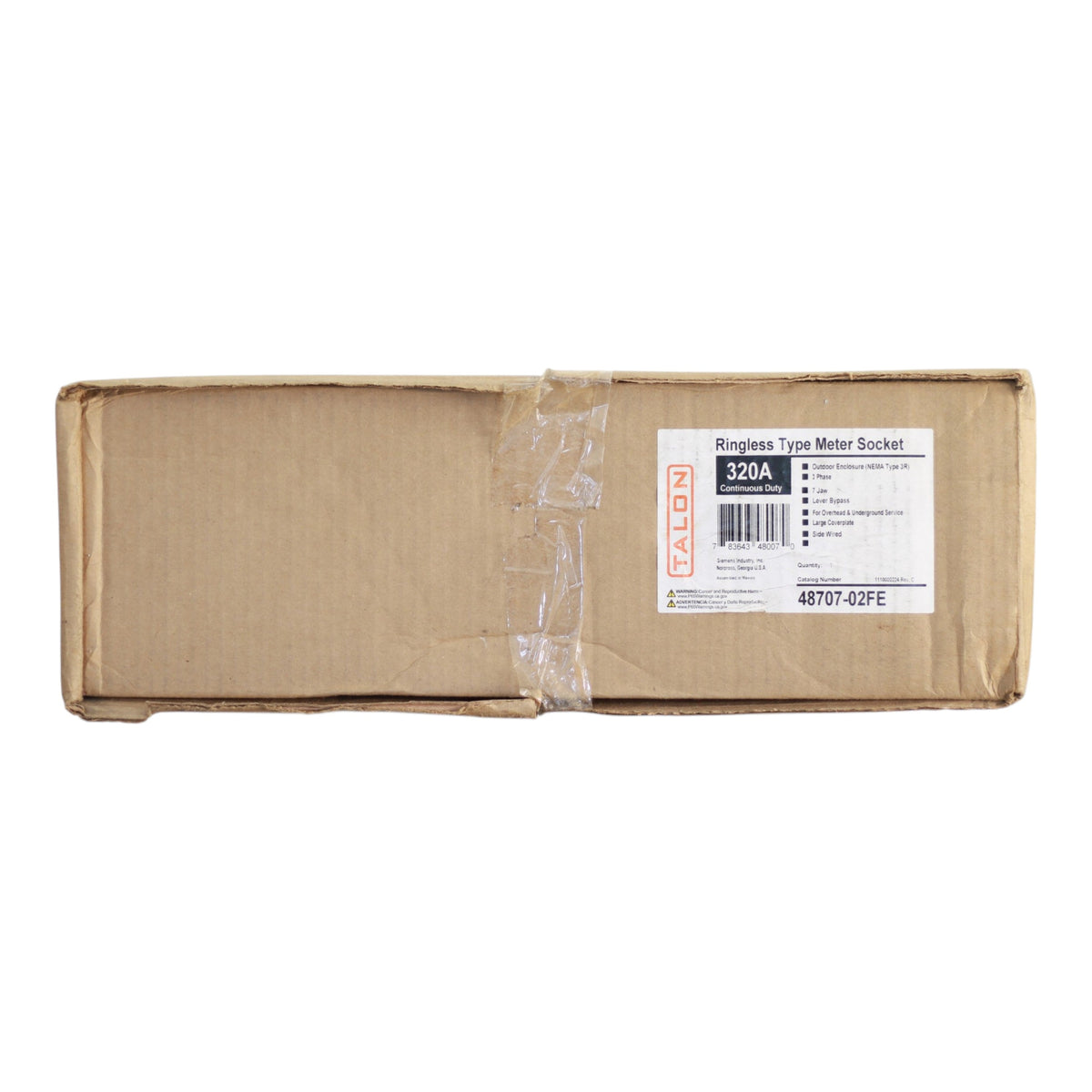 Siemens TALON, 48707-02FE, 320A, 3PH, 600V, Meter Socket - Image 3