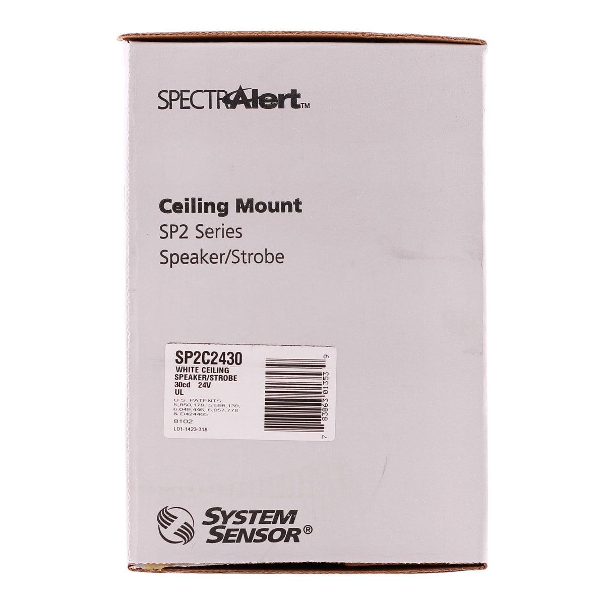 System Sensor SpectrAlert, SP2C2430, 24V, 30cd, Ceiling Mount, Speaker/Strobe, White - Image 3