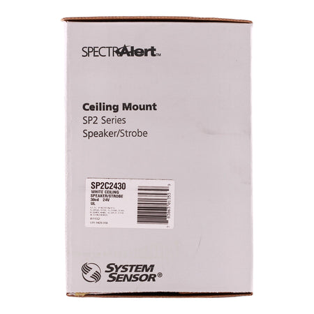 System Sensor SpectrAlert, SP2C2430, 24V, 30cd, Ceiling Mount, Speaker/Strobe, White - Image 3