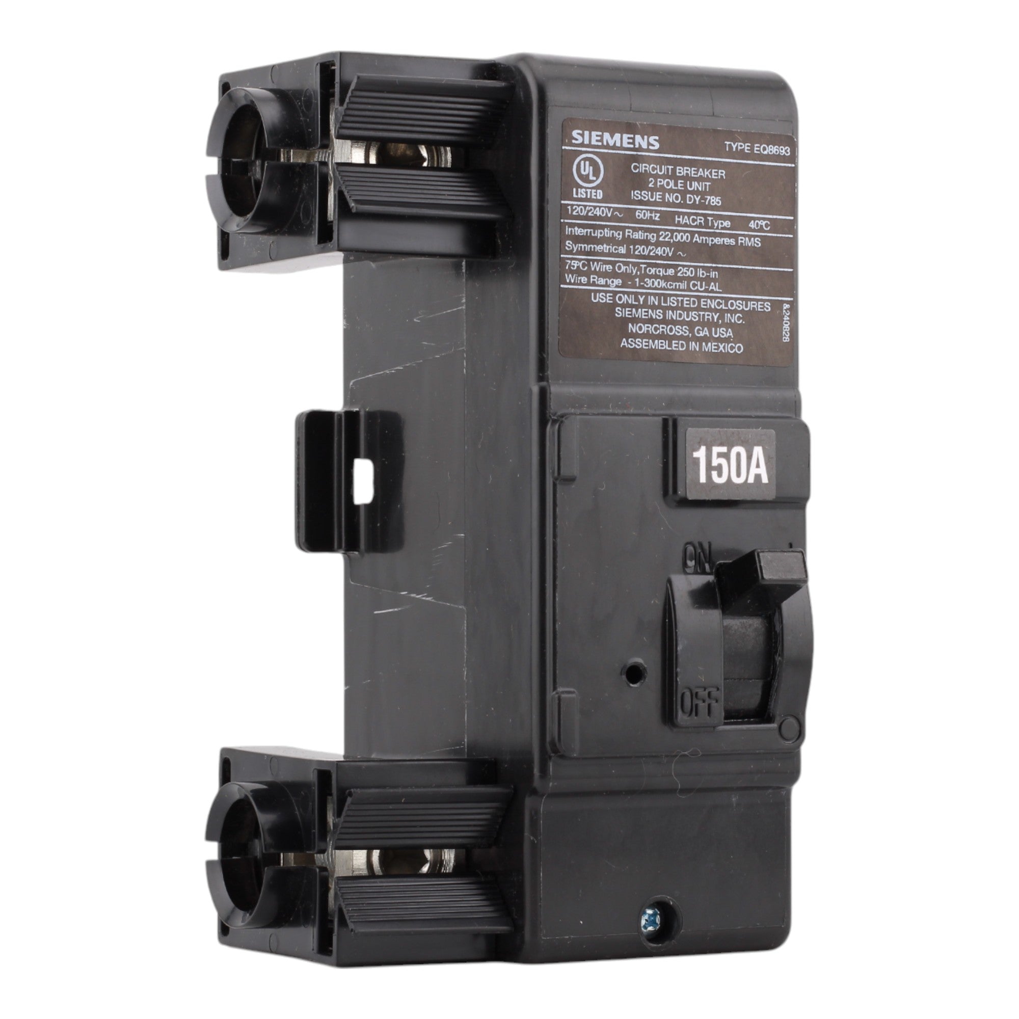 Siemens MBK150A 150A 120/240V 1P Main Breaker, Load Center Conversion Kit, 22kA AIR - Image 2