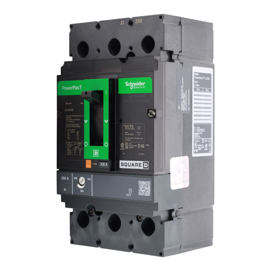 Square D PowerPacT JJL36200 200A 3P 600V Thermal-Magnetic Circuit Breaker - Image 2