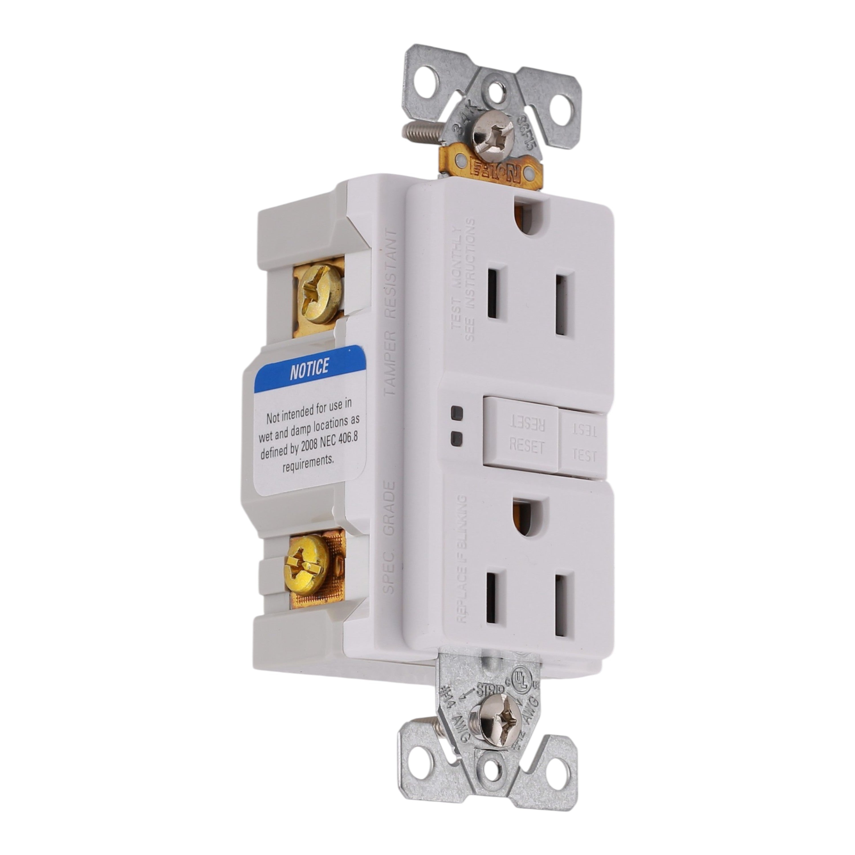 Eaton TR GFCI TRSGF15W-M 15A 125V Tamper Resistant Self-Test GFCI Receptacle