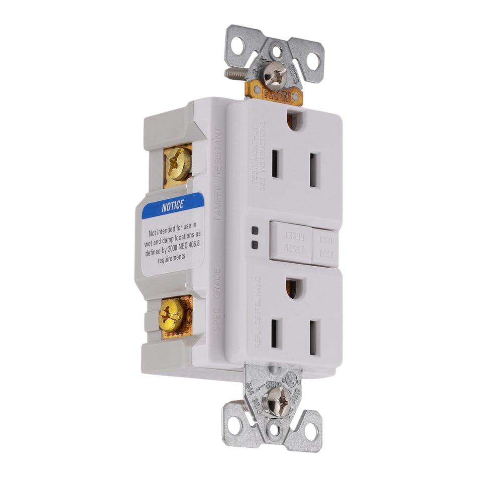 Eaton TR GFCI TRSGF15W-M 15A 125V Tamper Resistant Self-Test GFCI Receptacle