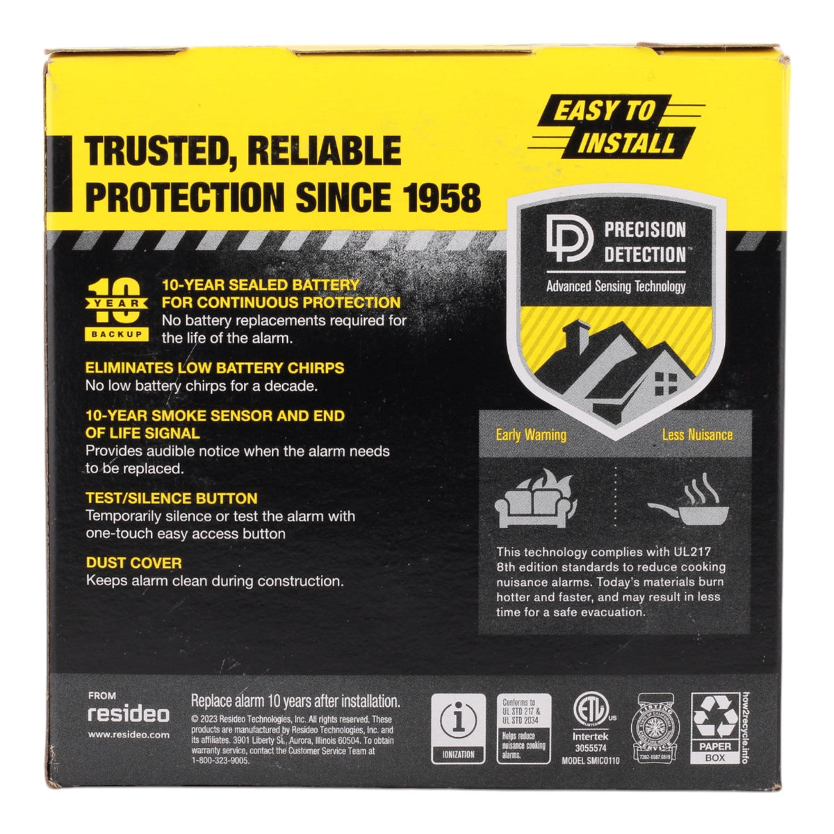 BRK SMICO110, 10-Year Battery 2-in-1 Smoke & Carbon Monoxide Alarm, Ionization Sensor, 85dB, Test/Silence Button. - Image 2