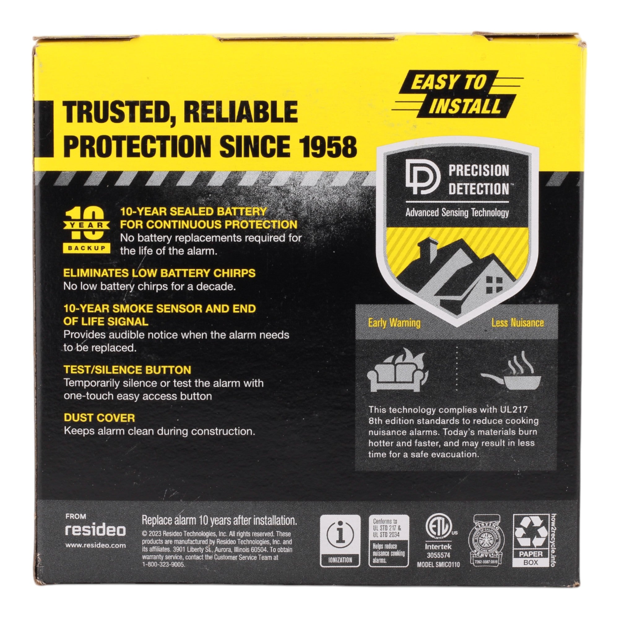 BRK SMICO110, 10-Year Battery 2-in-1 Smoke & Carbon Monoxide Alarm, Ionization Sensor, 85dB, Test/Silence Button. - Image 2