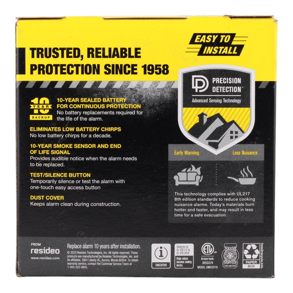 BRK SMICO110, 10-Year Battery 2-in-1 Smoke & Carbon Monoxide Alarm, Ionization Sensor, 85dB, Test/Silence Button. - Image 2