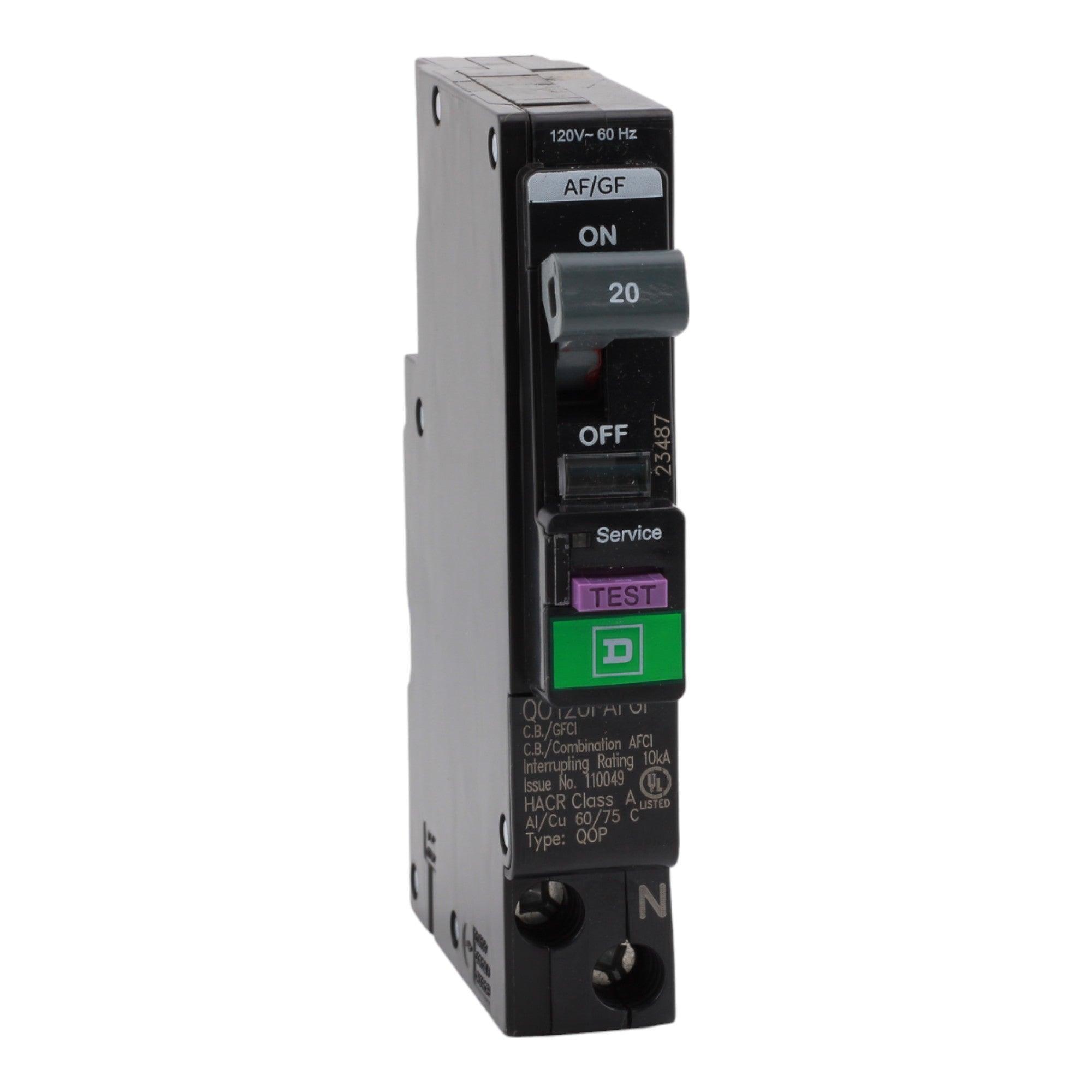Square D QO QO120PAFGF 20A 1P 120V AFCI/GFCI Plug on Neutral Circuit Breaker - Image 3