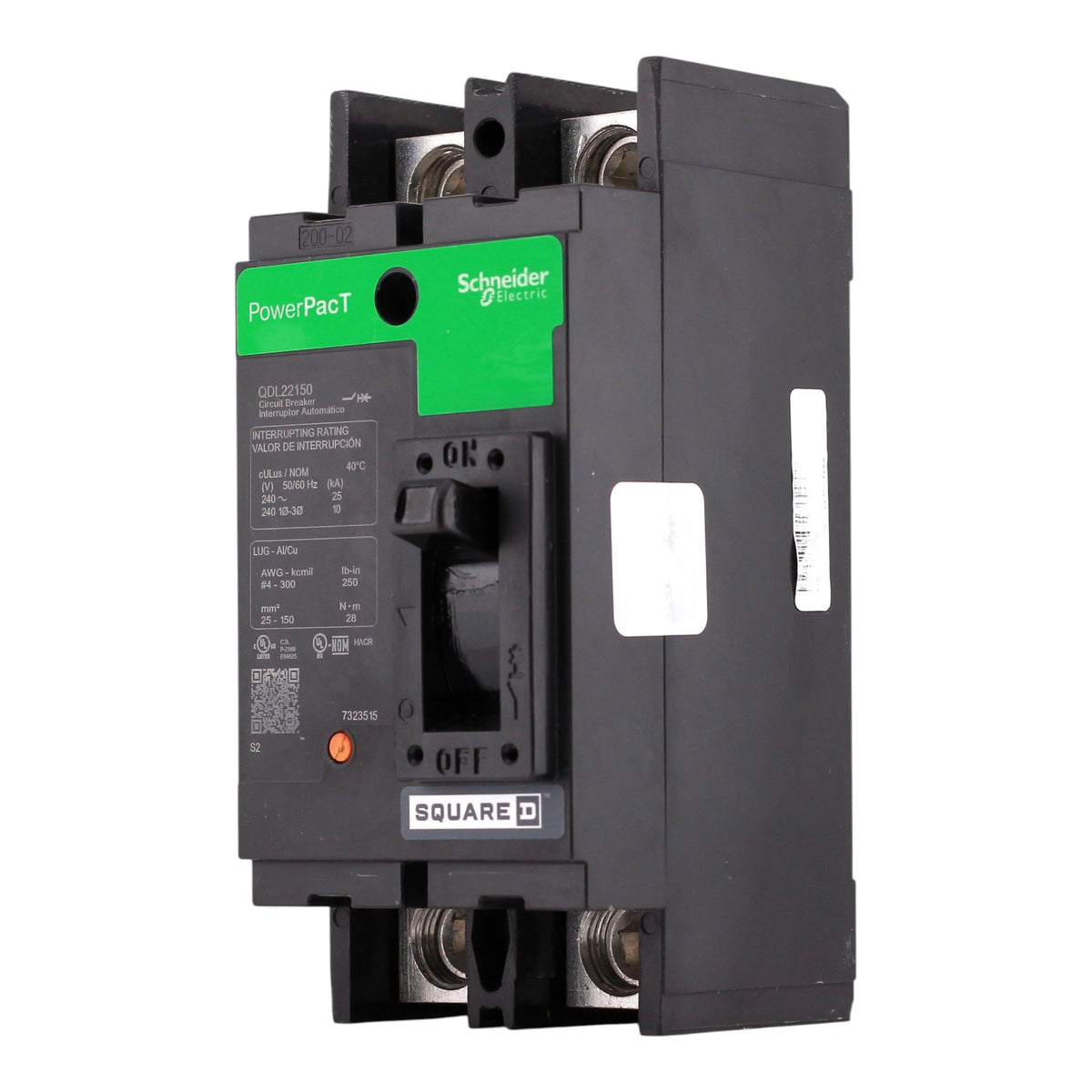 Square D PowerPacT QDL22150 150A 2P 240V Circuit Breaker - Image 2